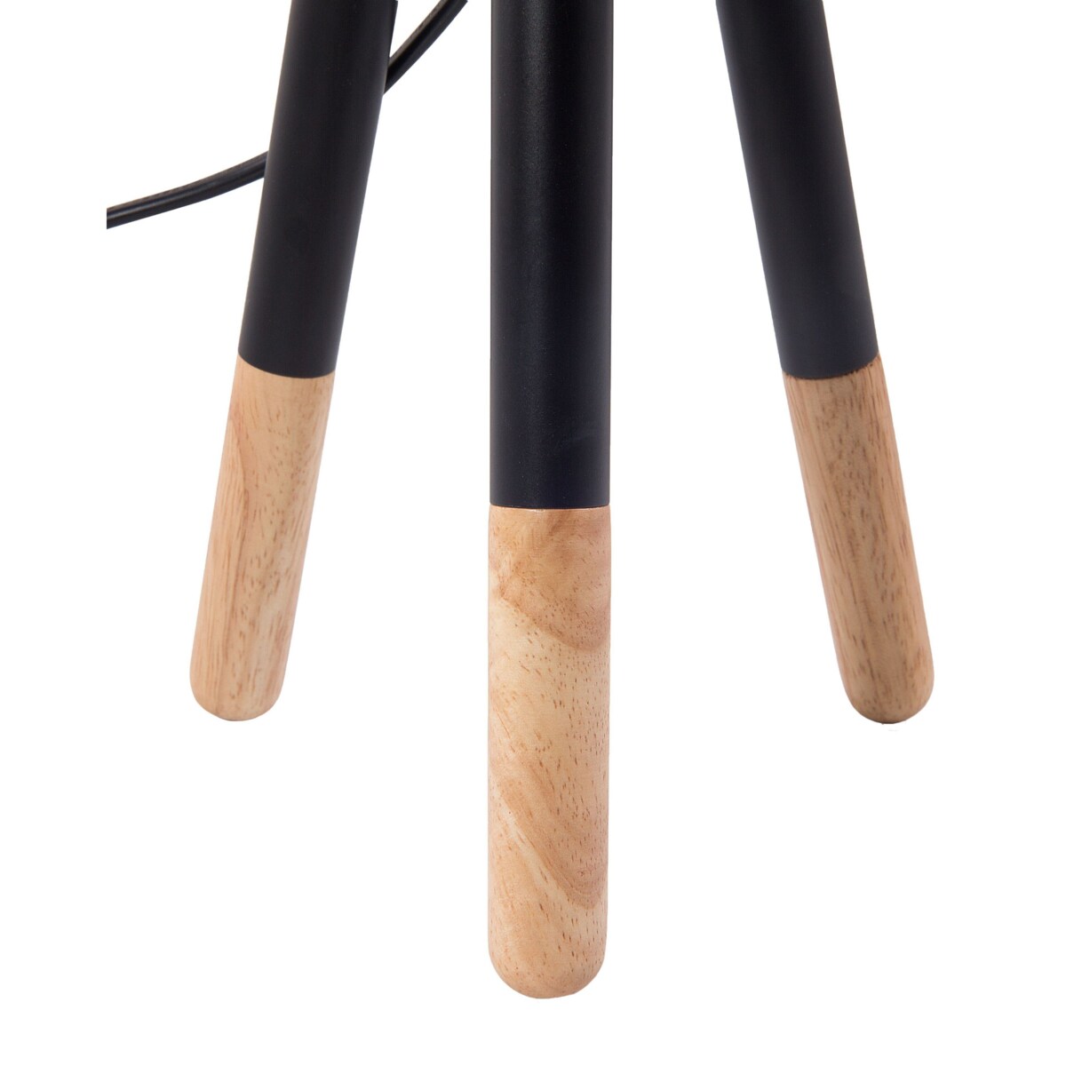 Zestaw 2 lampek nocnych drewniany czarny TOBOL