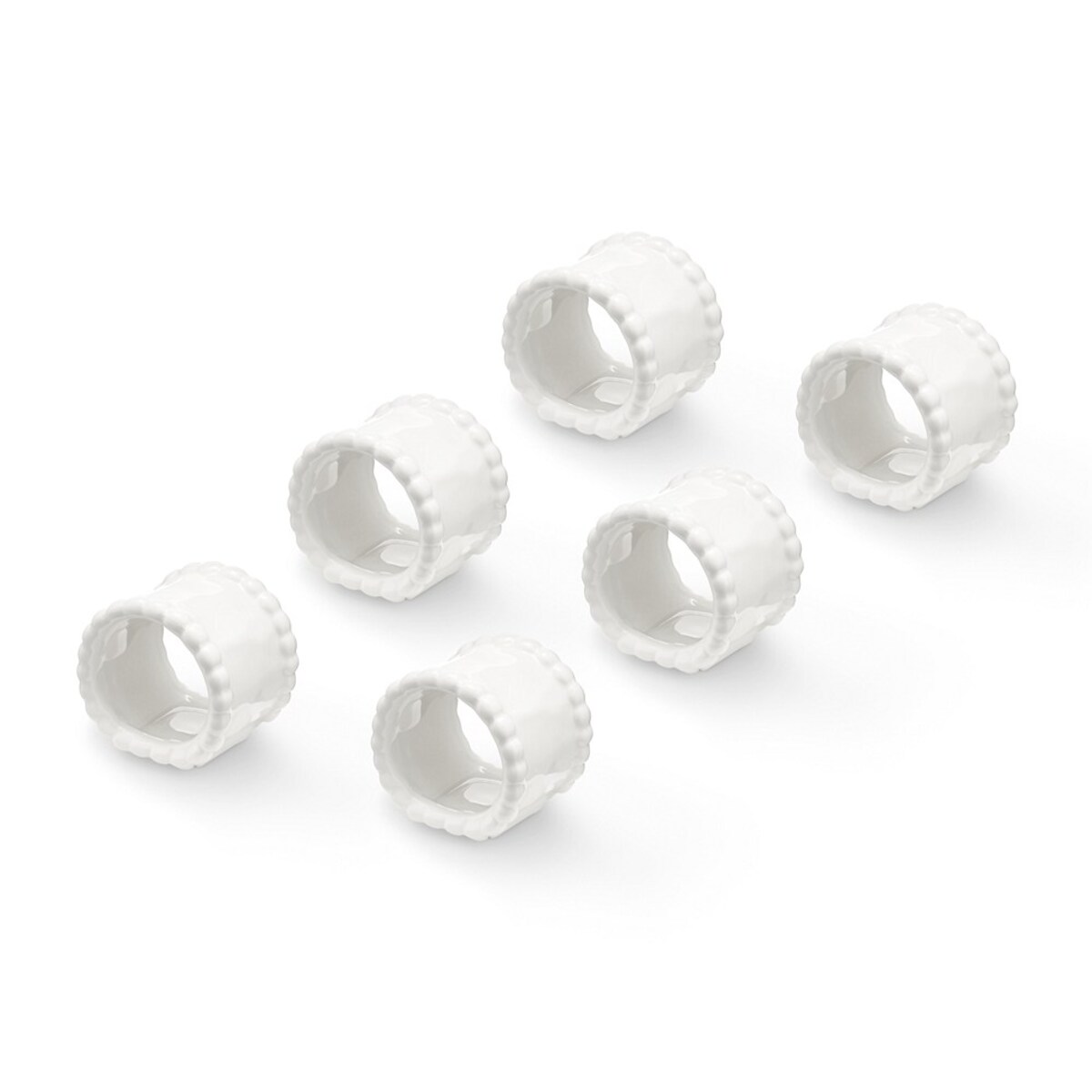 VILLA ITALIA Obrączki na serwetki porcelanowe 6 sztuk MESTIERE WHITE