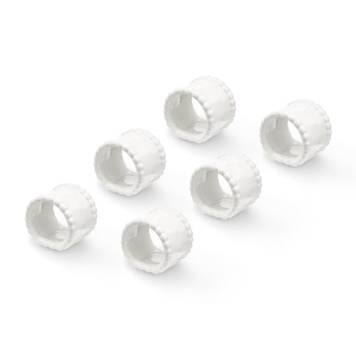 VILLA ITALIA Obrączki na serwetki porcelanowe 6 sztuk MESTIERE WHITE