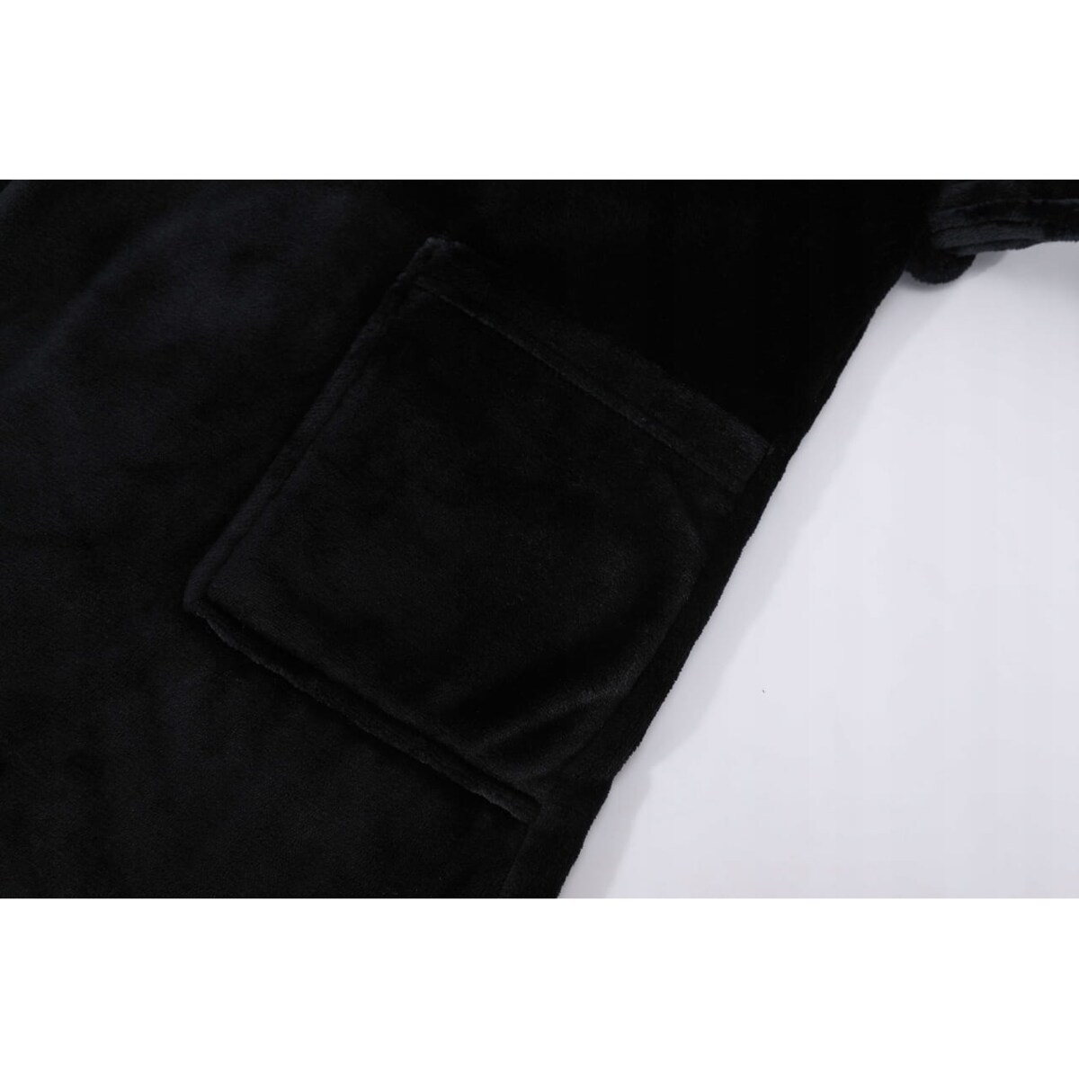 SZLAFROK Z KAPTUREM WIĄZANY CIEPŁY MIĘKKI UNISEX XS PAULO CZARNY