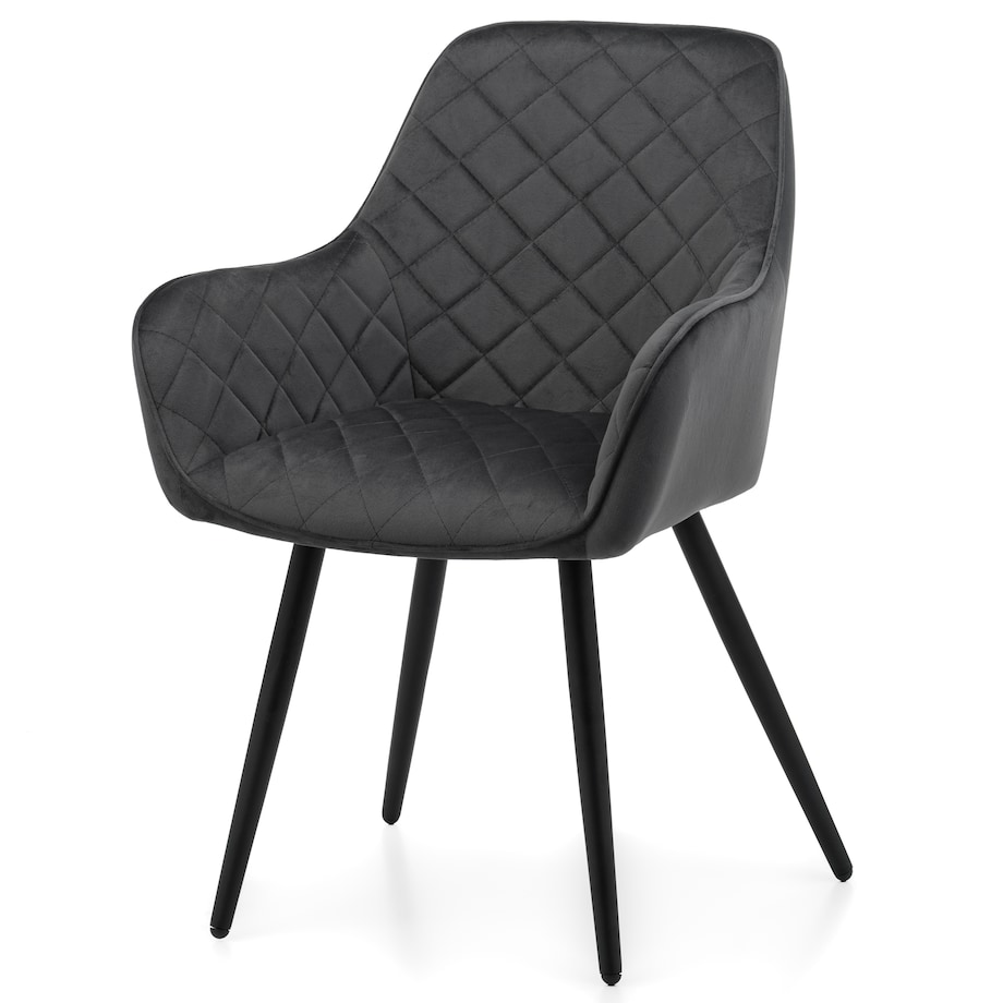 Krzesło tapicerowane COLIN aksamit velvet welur do salonu jadalni szary