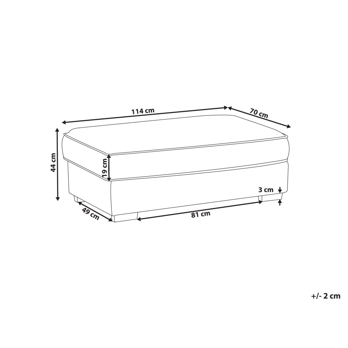 Otomana RENDERS Boucle Złamana biel