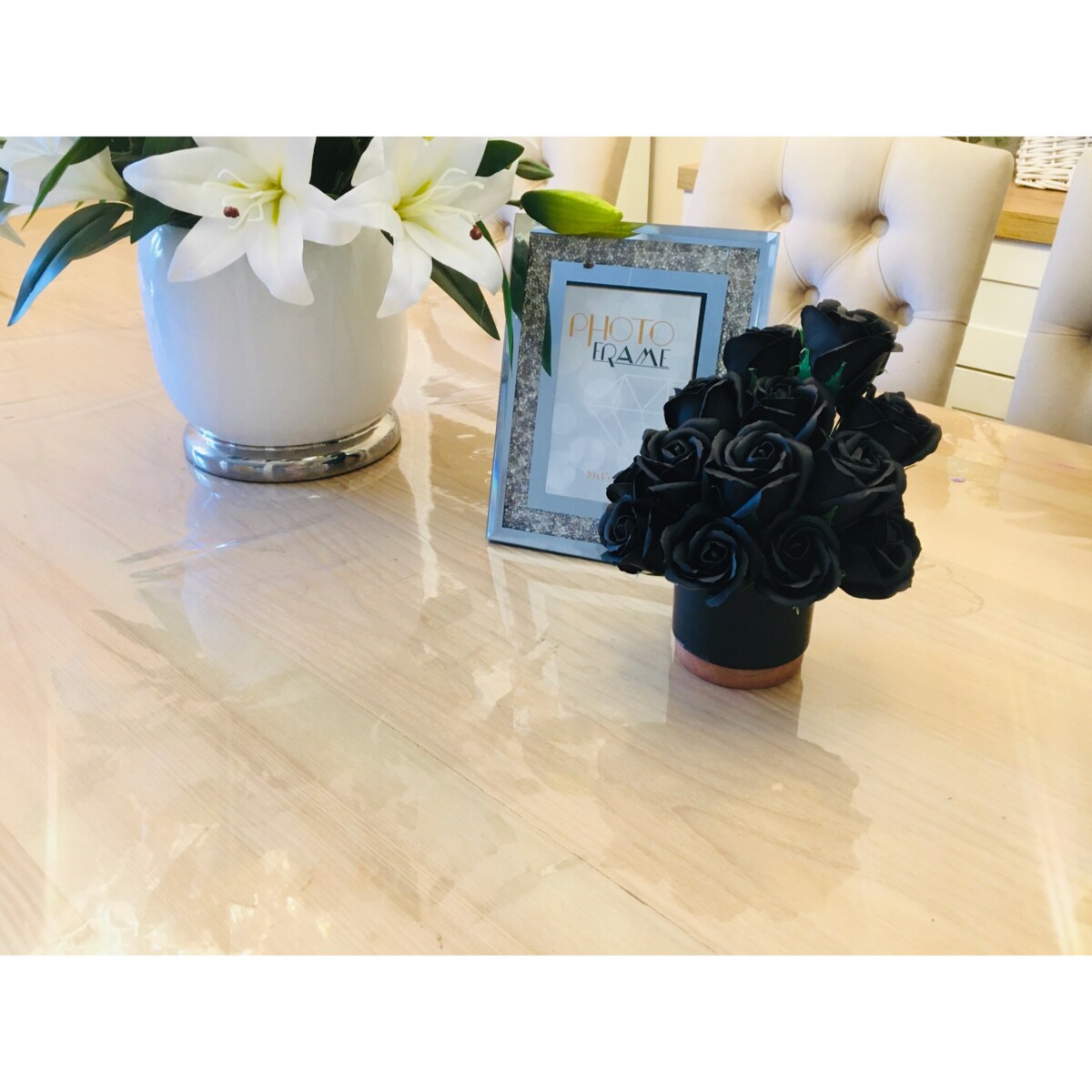 BUKIET CZARNE MYDLANE WIECZNE RÓŻE na smutek żal pamiętamy dekoracja box