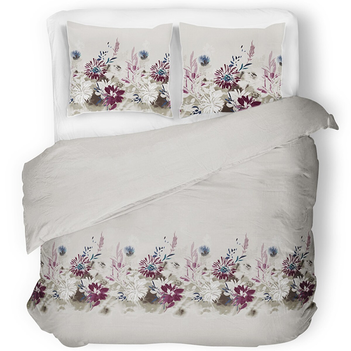 LANIUS komplet pościeli z bawełny satynowej, kwiatowy wzór, 160x200