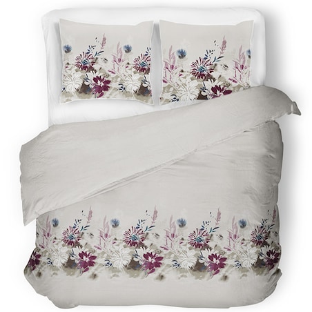 LANIUS komplet pościeli z bawełny satynowej, kwiatowy wzór, 160x200