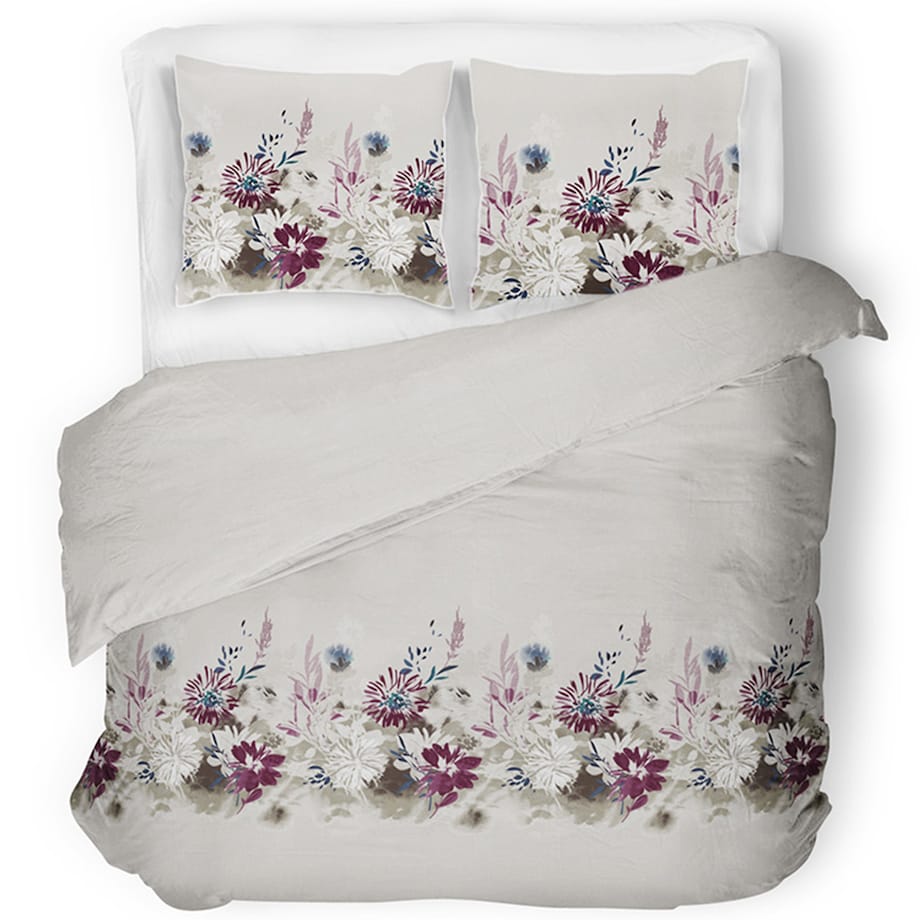 LANIUS komplet pościeli z bawełny satynowej, kwiatowy wzór, 160x200