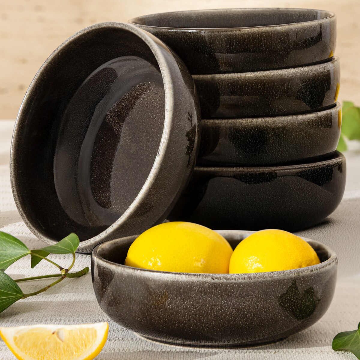 EDA Miska 6 szt., brązowy/szary/beżowy