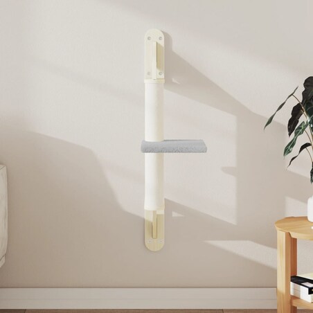 vidaXL Ścienne drzewko dla kota z drapakiem, jasnoszare, 85,5 cm