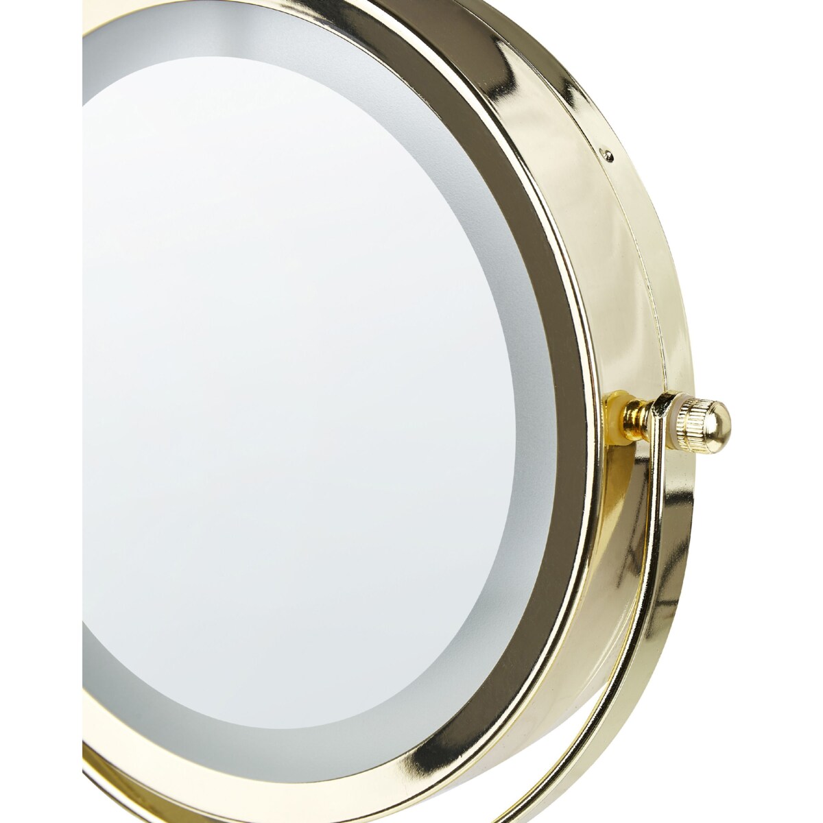 Lusterko kosmetyczne LED ø 20 cm złote z czarnym SAVOIE