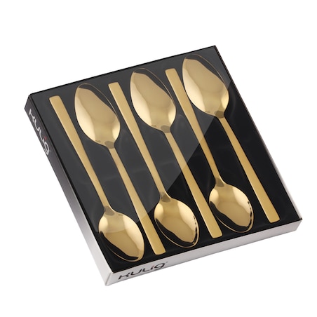Komplet 6 łyżeczek do herbaty Piano gold w pudełku 29507
