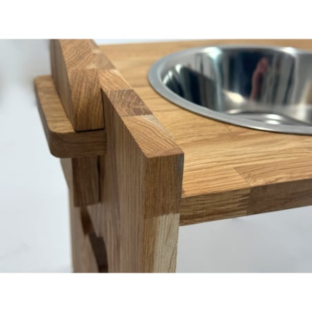 Miska dla psa na stojaku drewnianym XXL