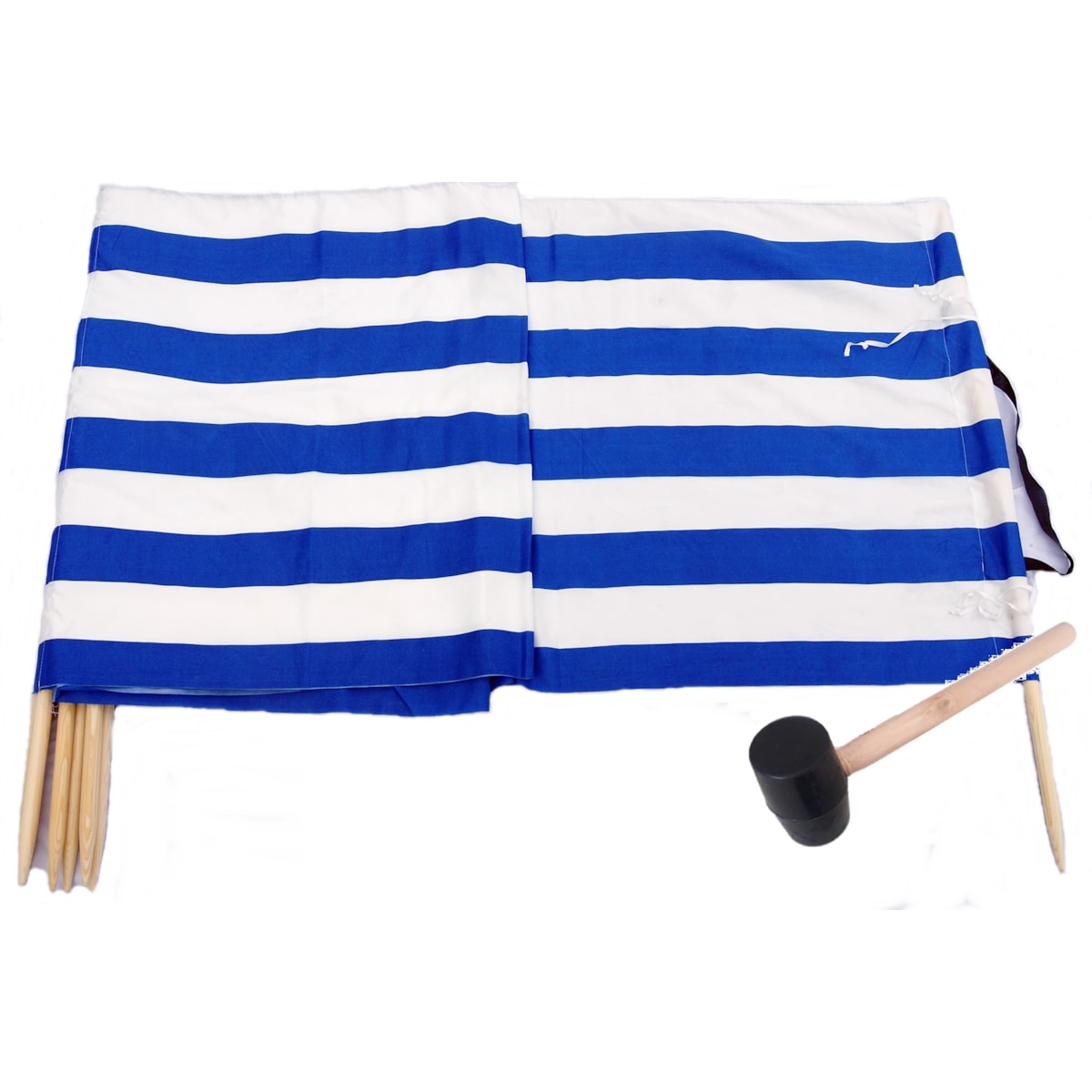 Parawan Plażowy Zasłona 15 M Na Plażę Składany Letni W Paski Młotek W Zestawie