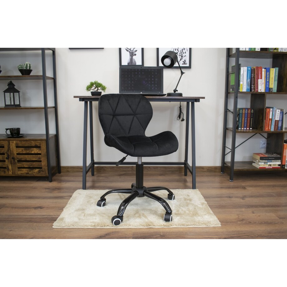 Krzesło Do Jadalni Kuchni Salonu Obrotowe Noto Aksamit - Czarne