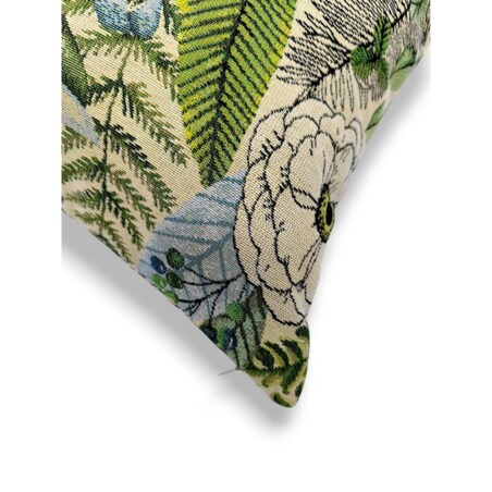 Żakardowa poduszka dekoracyjna Paprocie i Kwiaty 45x45 cm