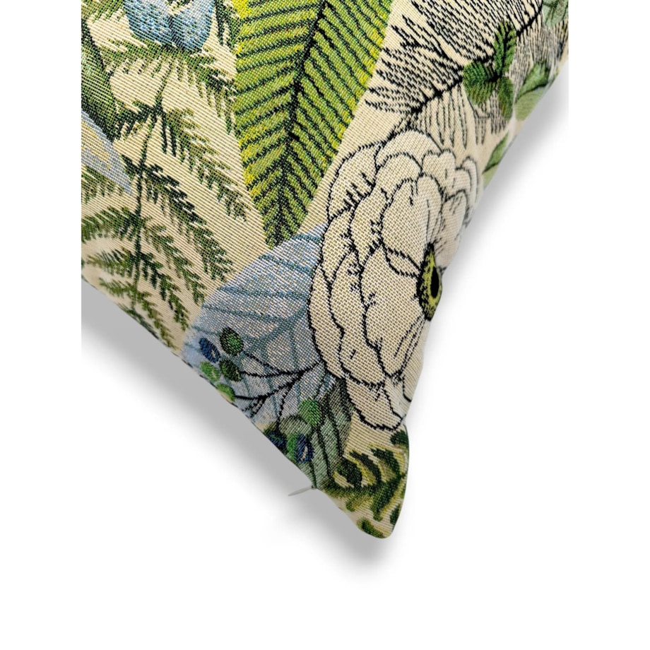 Żakardowa poduszka dekoracyjna Paprocie i Kwiaty 45x45 cm
