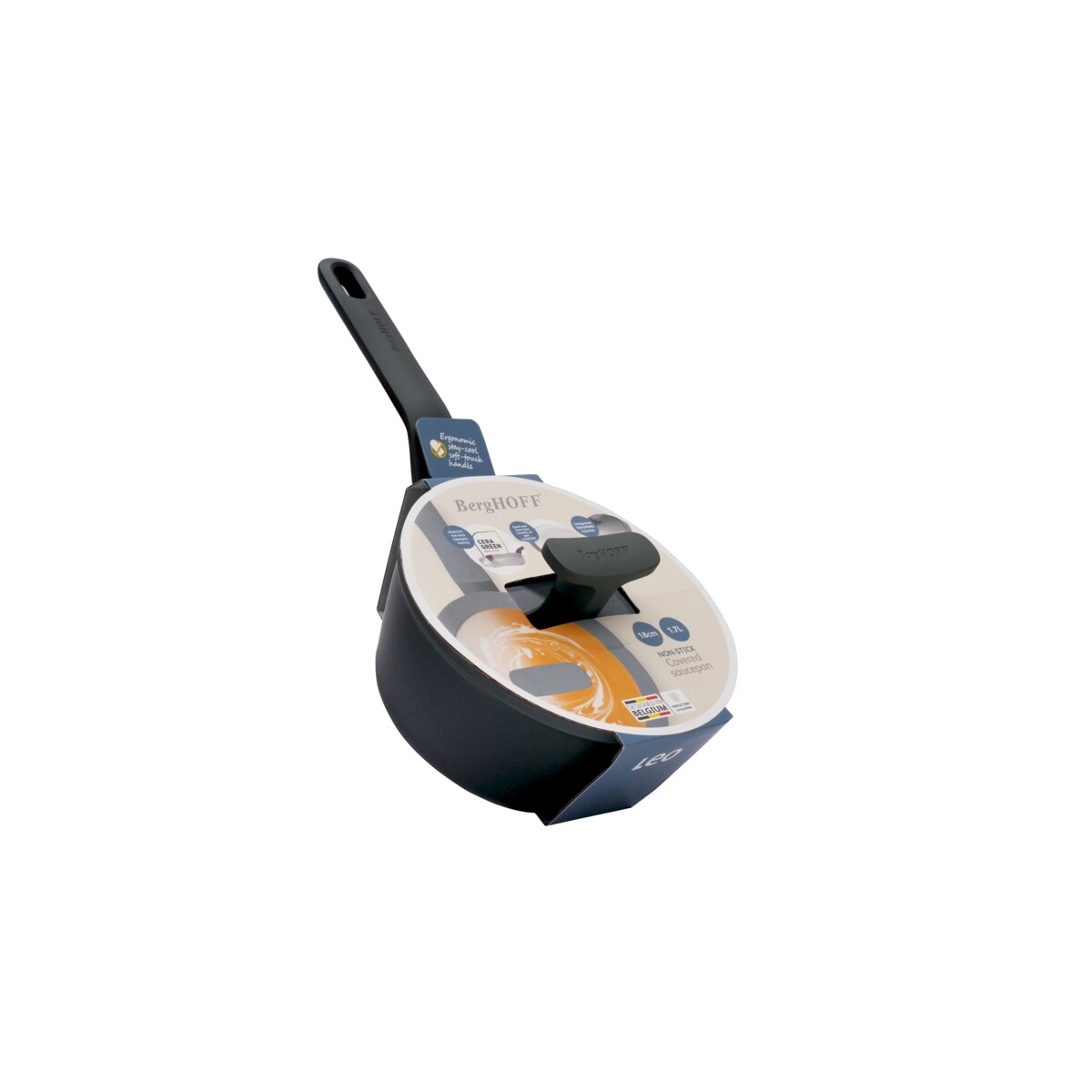 Rondel z pokrywką z powłoką non-stick czarny 18 cm