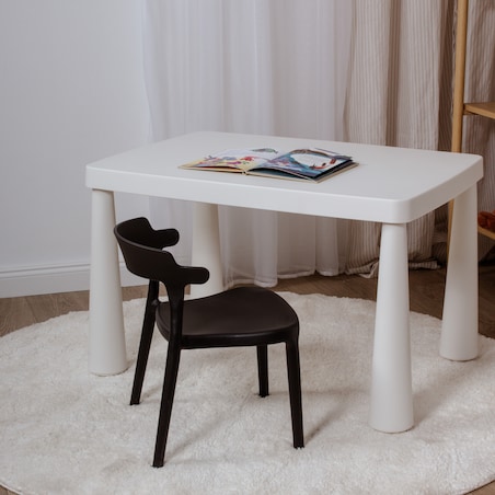 Krzesełko dla dzieci plastikowe z oparciem dziecięce czarne