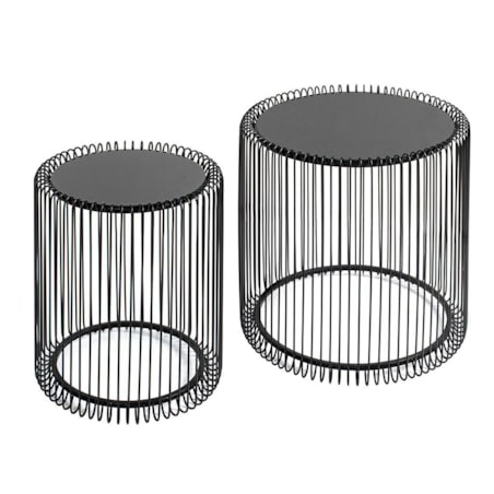 KARE zestaw stolików kawowych WIRE 44 cm czarny