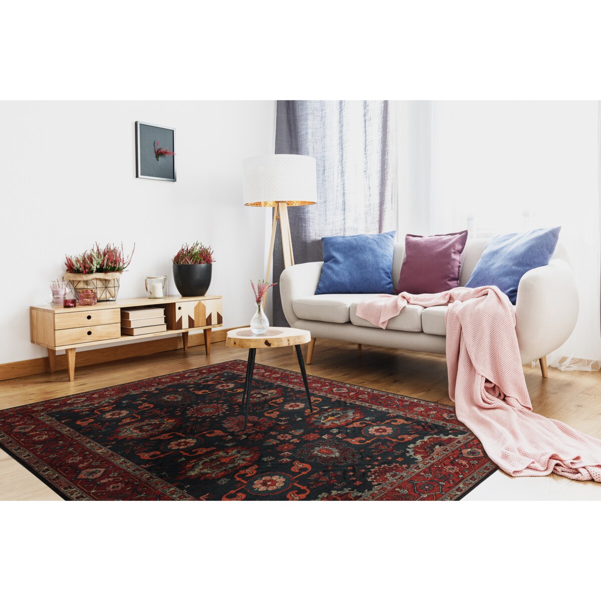 Dywan wełniany POLONIA Tesoro Ramka granat 235x350 cm