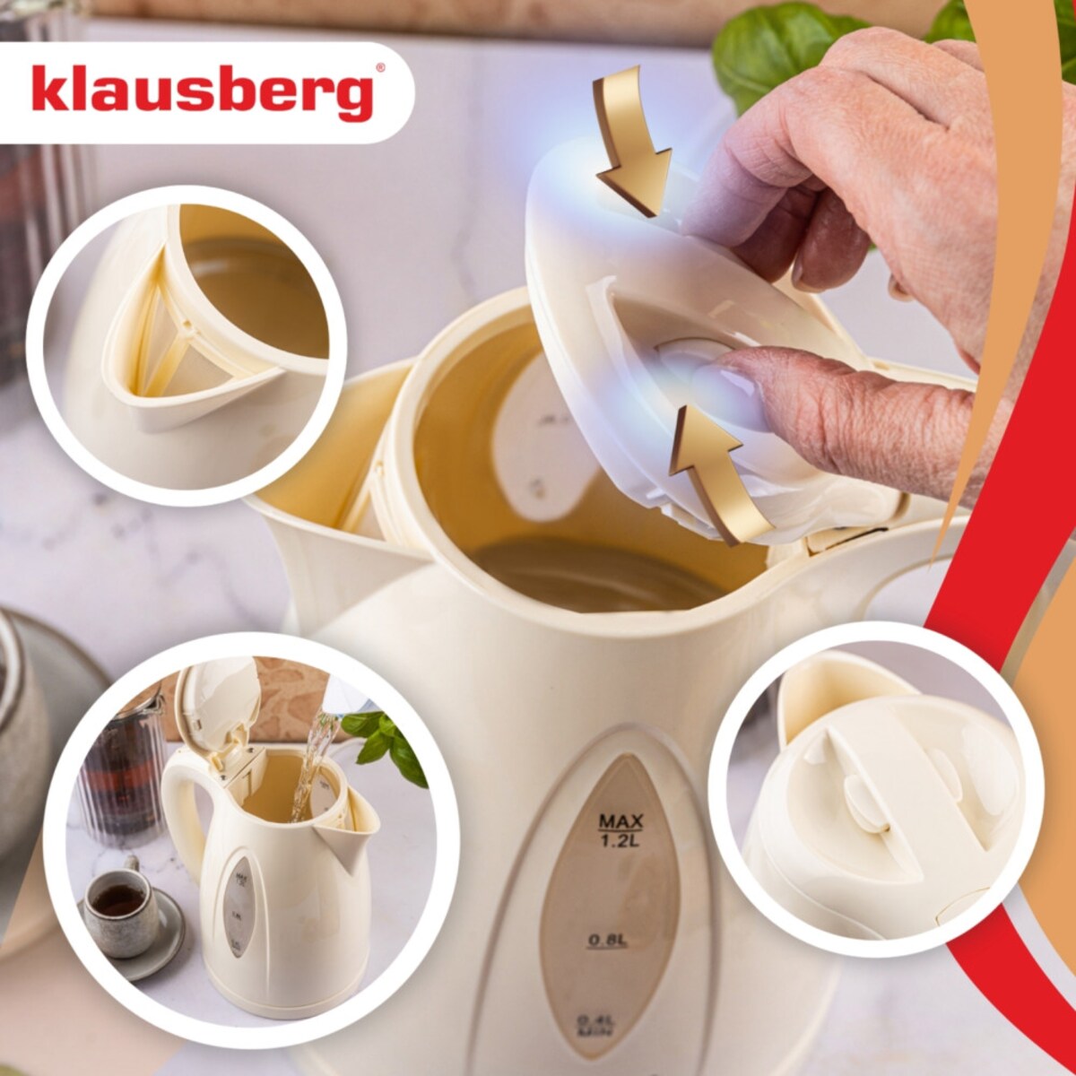 Klausberg czajnik elektryczny 1,2l 66079