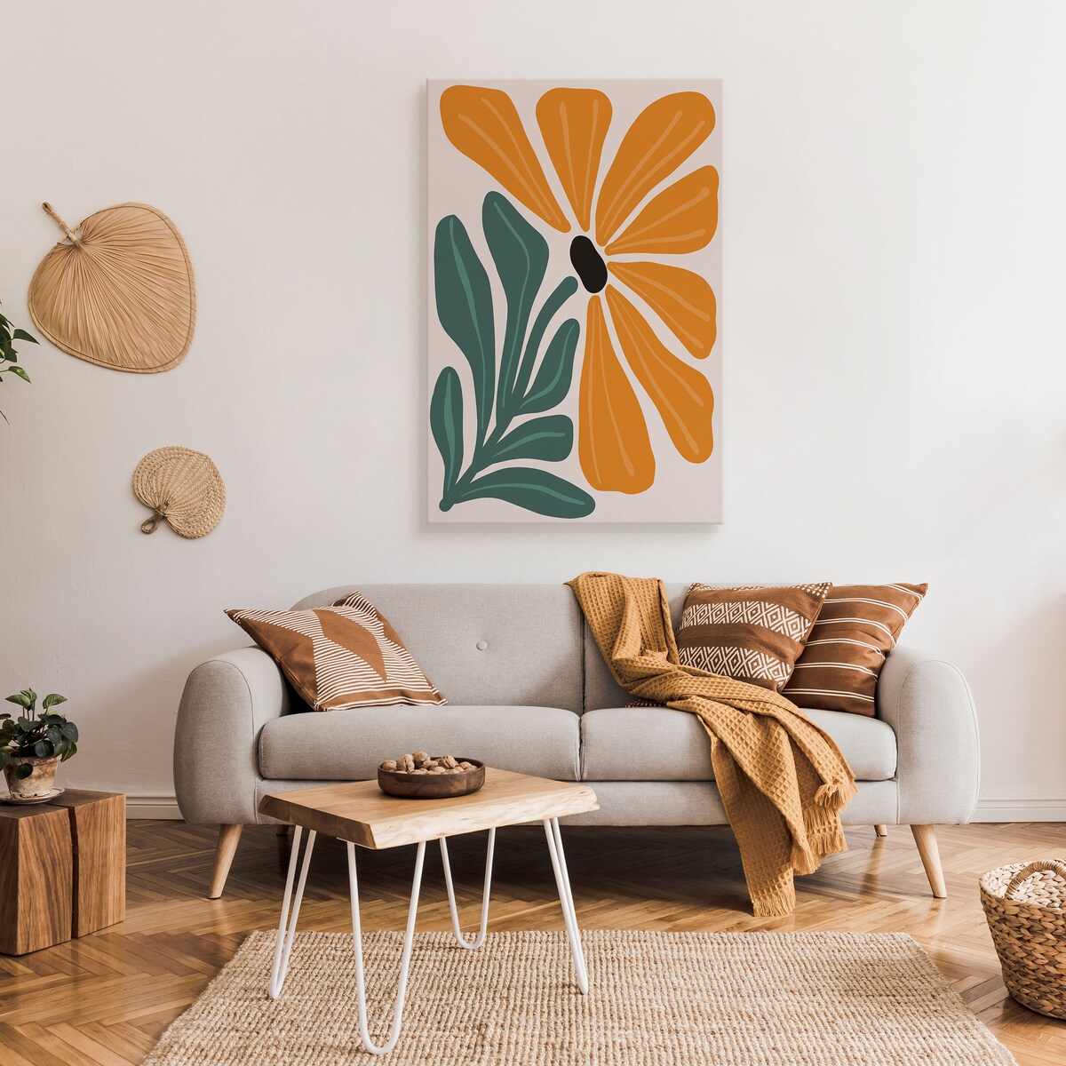 Obraz Pomarańczowy Pastelowy Kwiat 30x40cm