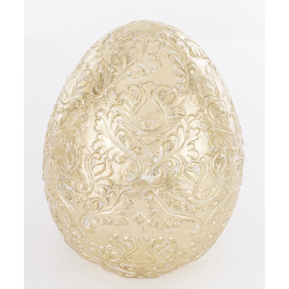 Dekoracja - złote jajko 18x14x14 cm SONA-2 z ornamentem