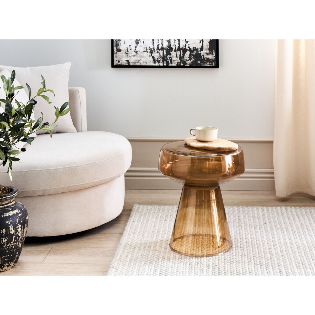 Stolik pomocniczy LAGUNA Szkło Złoty brąz