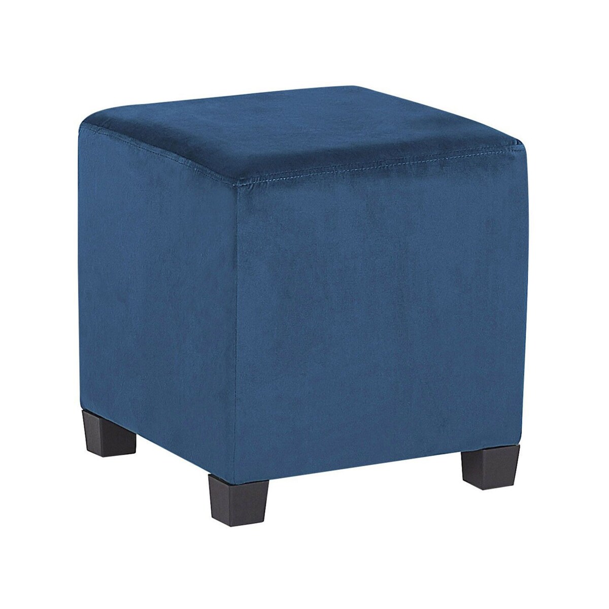 Fotel welurowy z podnóżkiem niebieski SANDSET