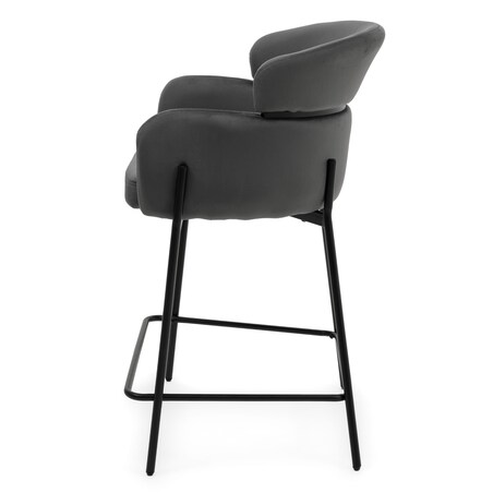 Hoker tapicerowany welurowy do salonu BOLZANO szary