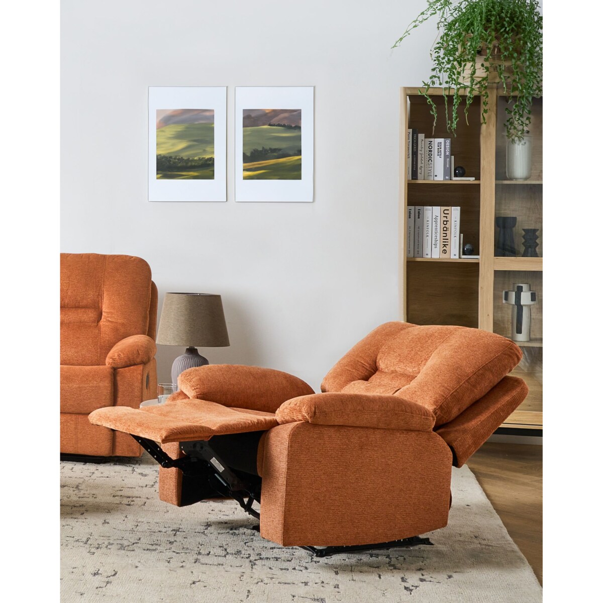 Rozkładany fotel BERGEN Tkanina Pomarańczowy