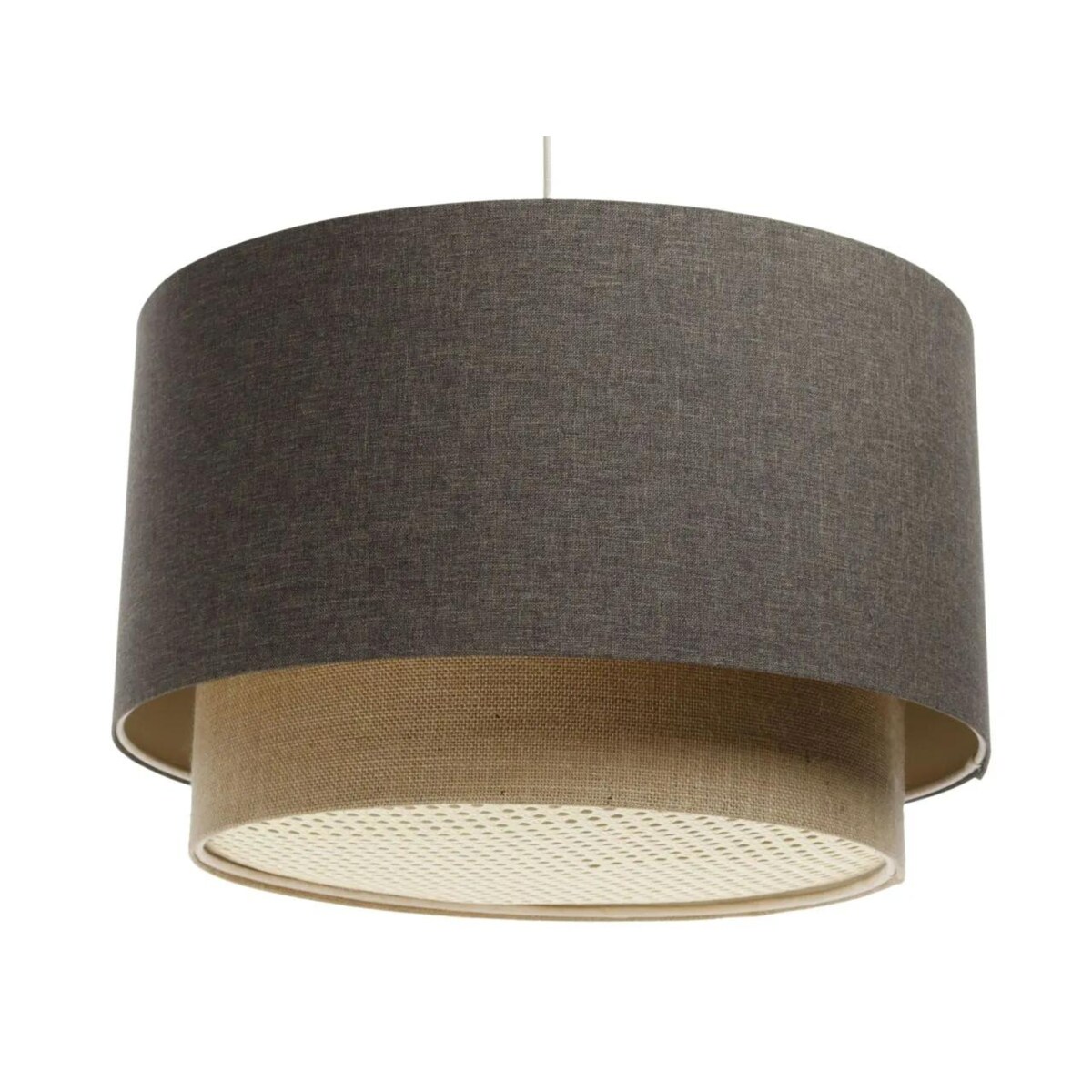 Lampa wisząca ERUTAN DOUBLE RATTAN 40 szara/beżowa