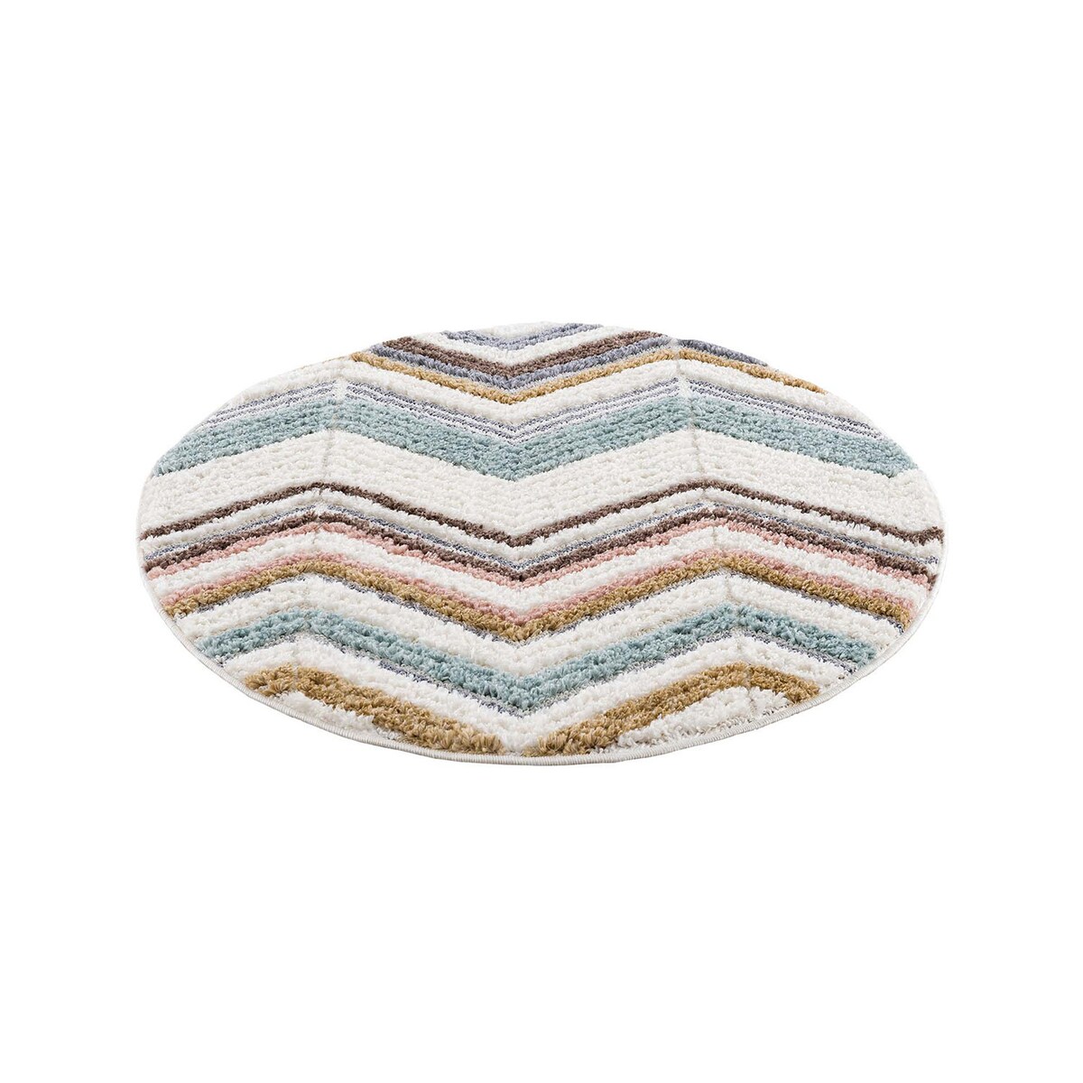 Dywan okrągły z efektem high low w paski i zygzaki Focera 30090 Wielokolorowy 200x200