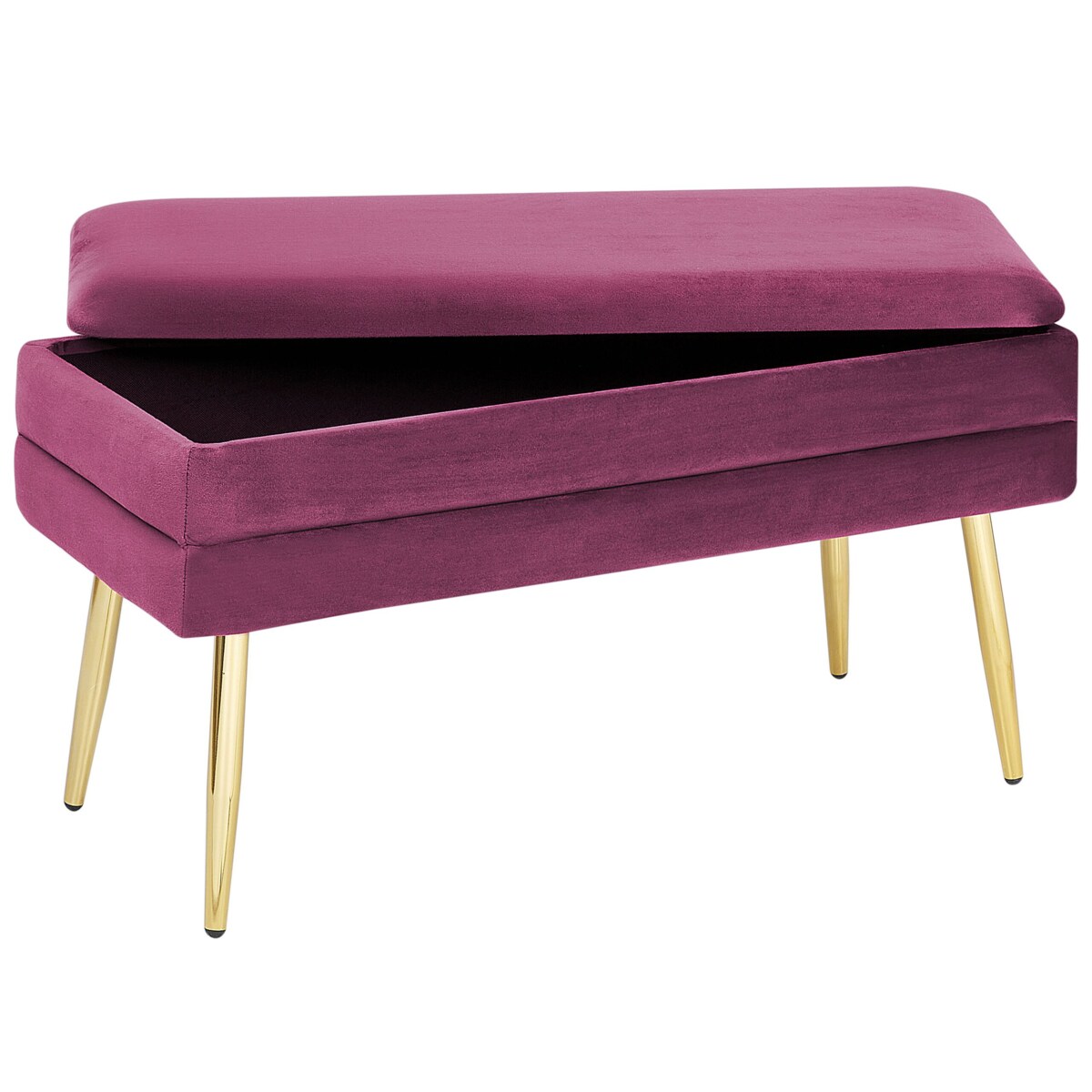 Ławka ze schowkiem do sypialni burgundowa DURHAM