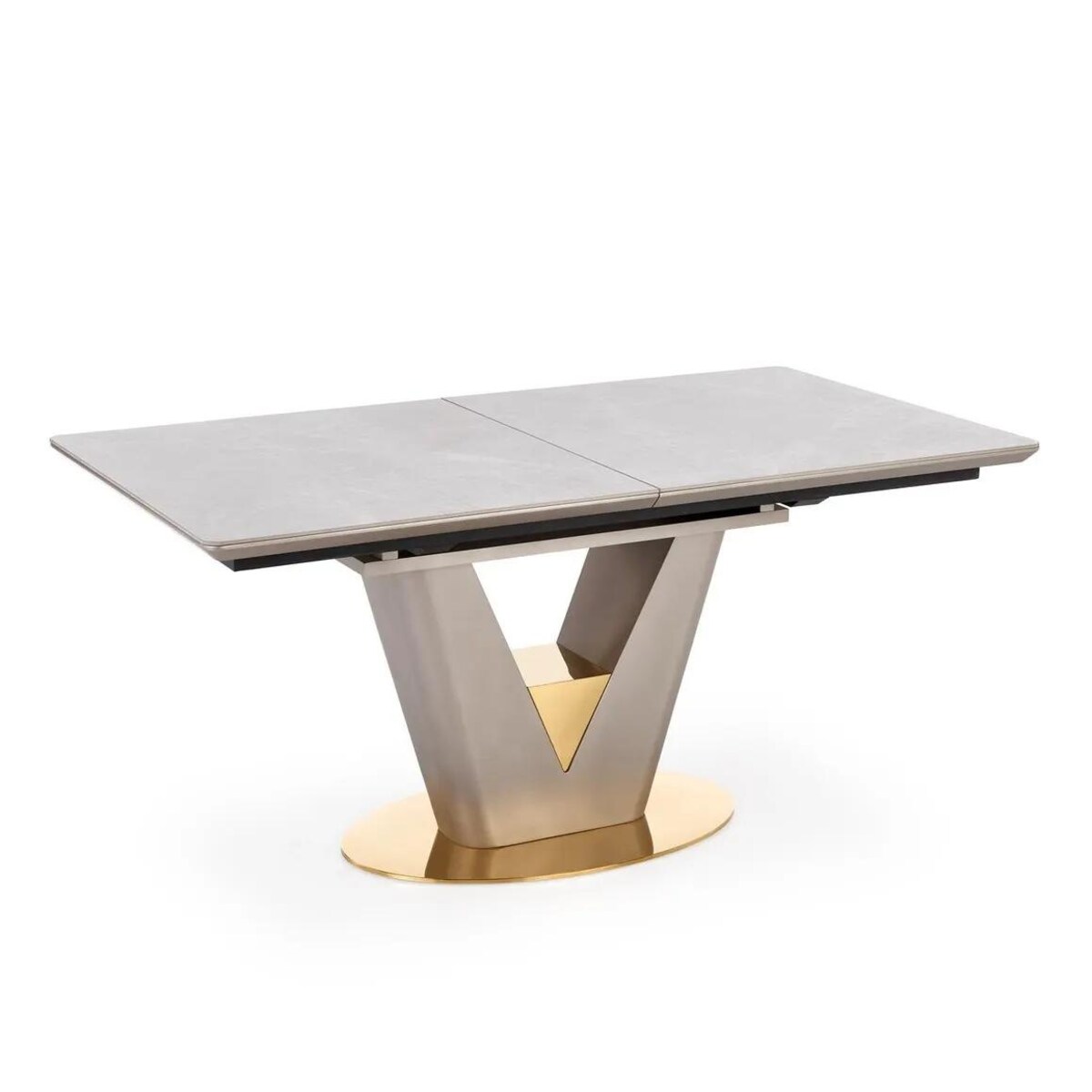 Stół rozkładany VALENTINO 160(220)x90 szary marmur/złoty