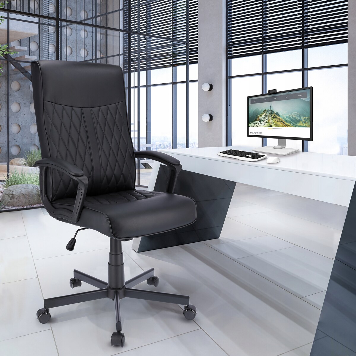 Fotel biurowy COMFORT ekoskóra czarny