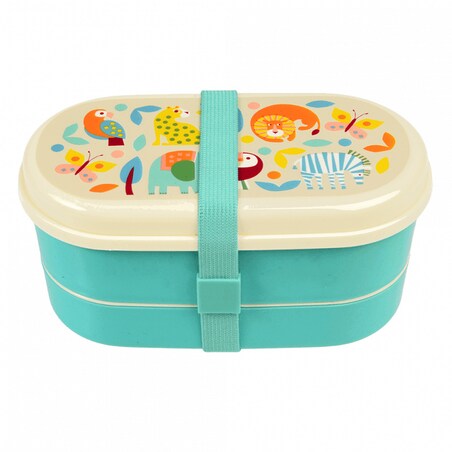 Lunchbox Bento ze sztućcami dla dzieci, Zwierzęta, Rex London