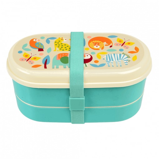 Lunchbox Bento ze sztućcami dla dzieci, Zwierzęta, Rex London