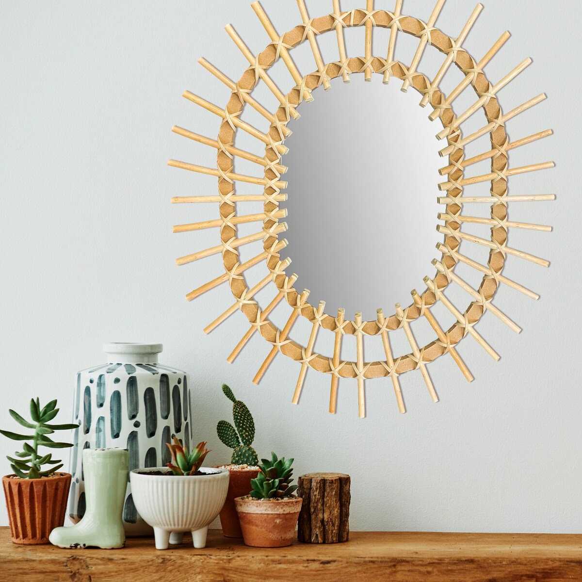 LUSTRO ŚCIENNE BOHO 57CM QDJ5749