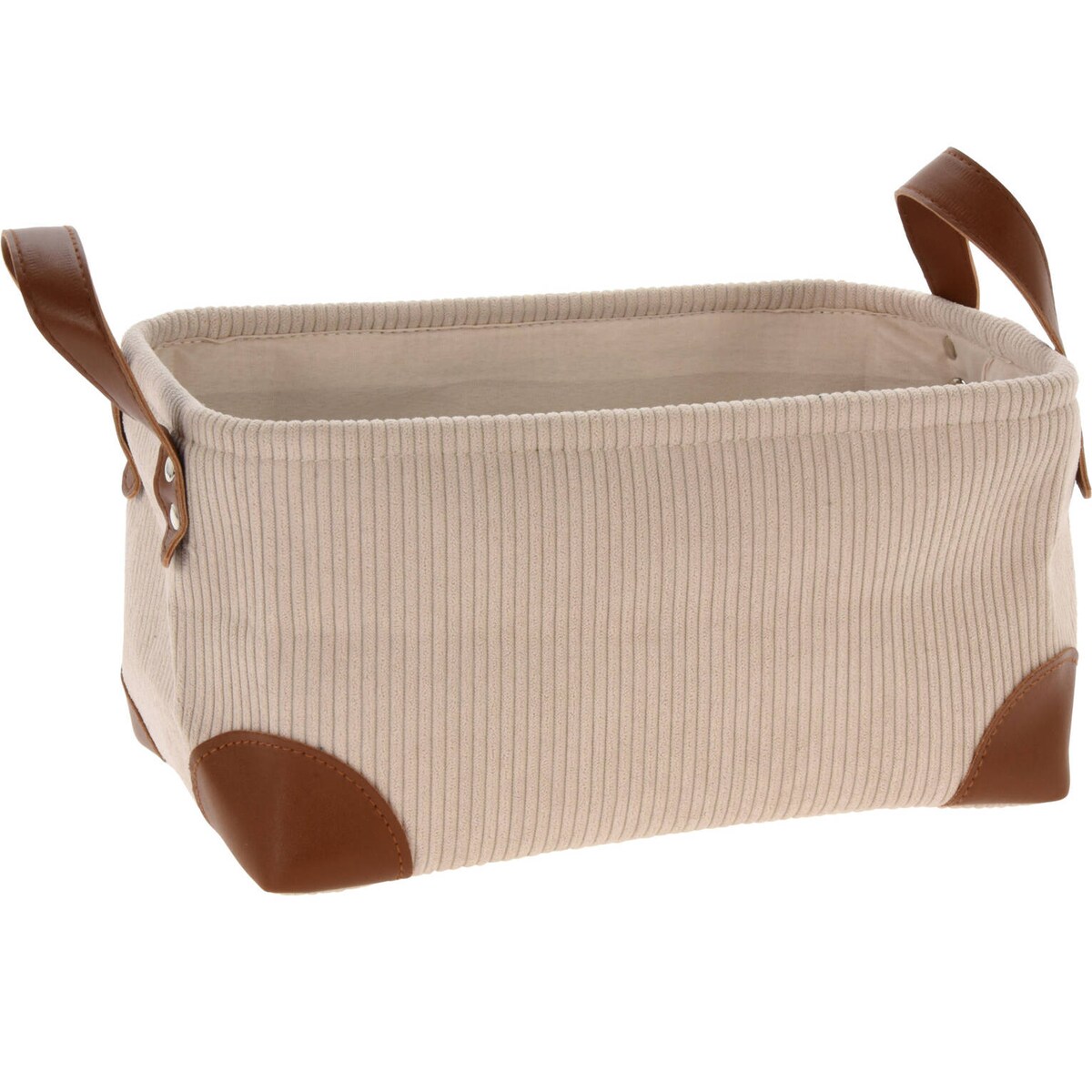 Koszyk do przechowywania, sztruks z uchwytami, 30 x 20 x 15 cm