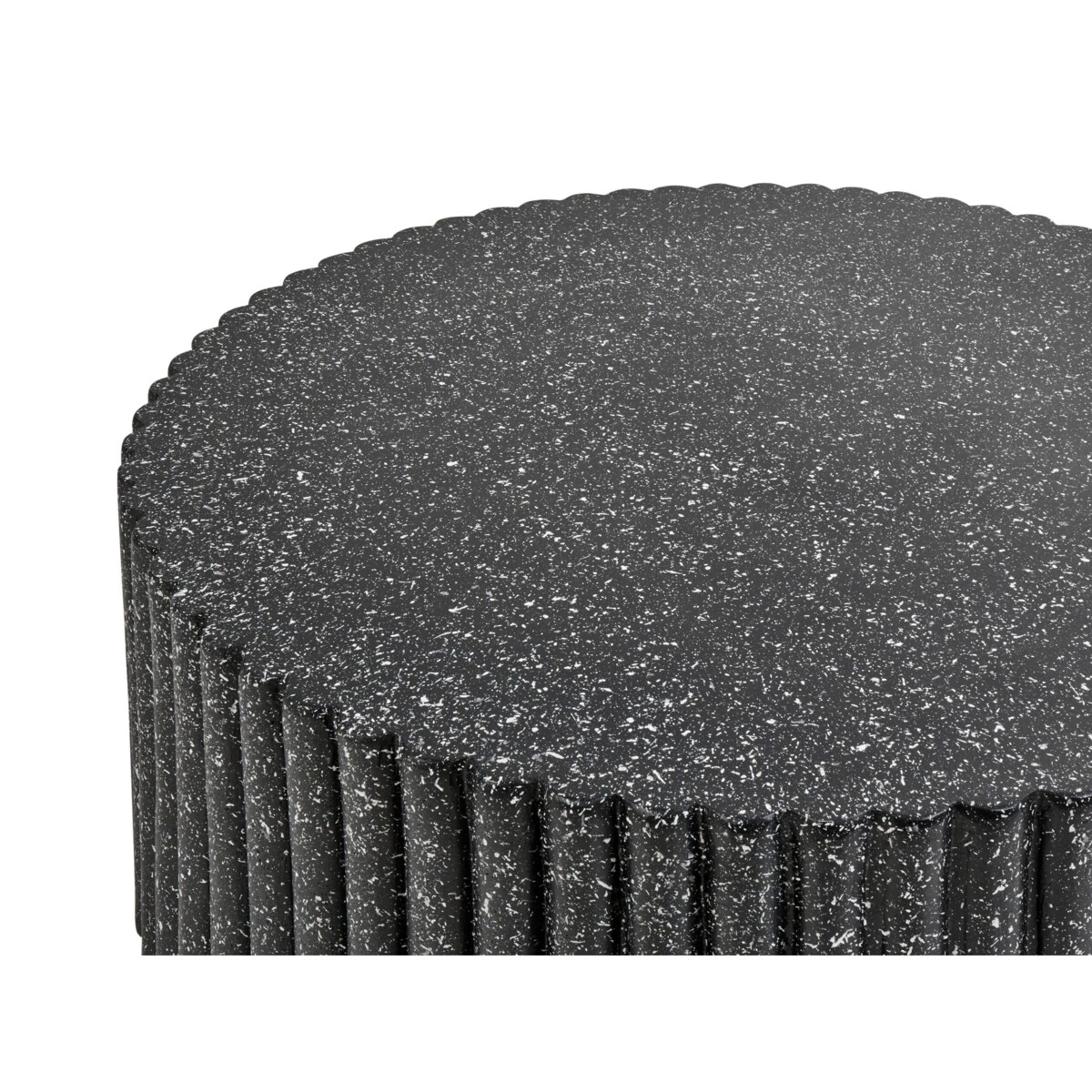 Okrągły stolik kawowy czarny z efektem lastryko POZZA