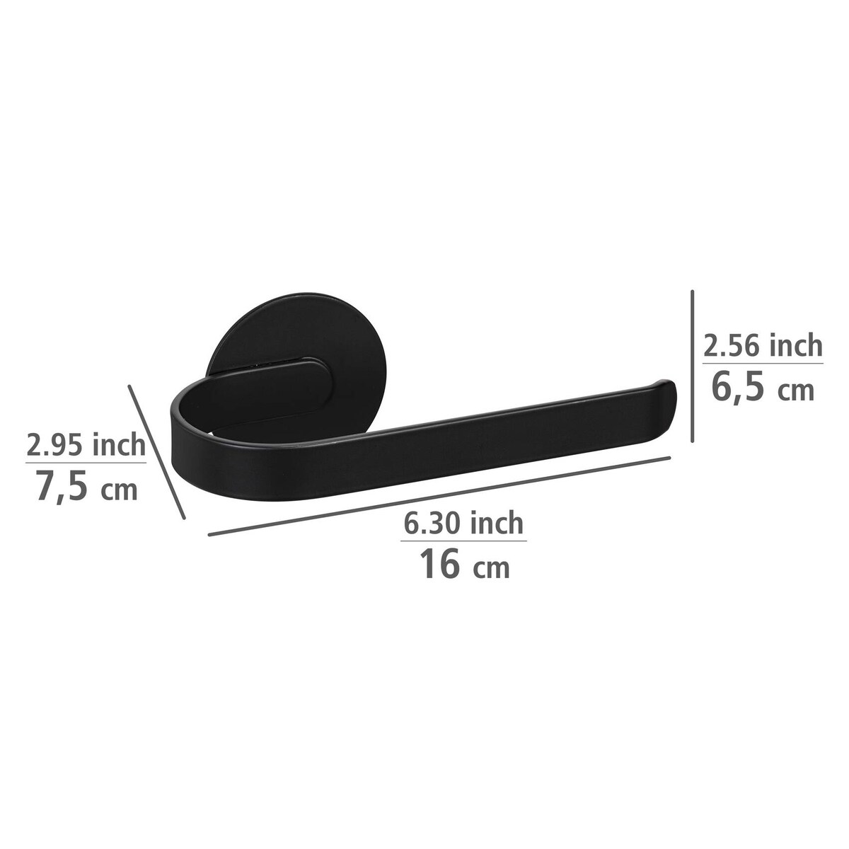 Aluminiowy uchwyt na papier BIVIO, montaż bez wiercenia