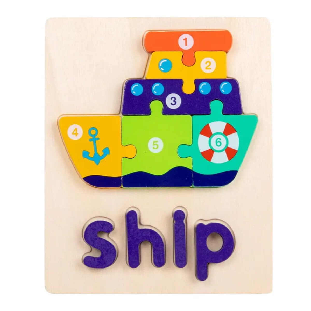 Puzzle drewniane - Ryba i Statek - Fish & Ship