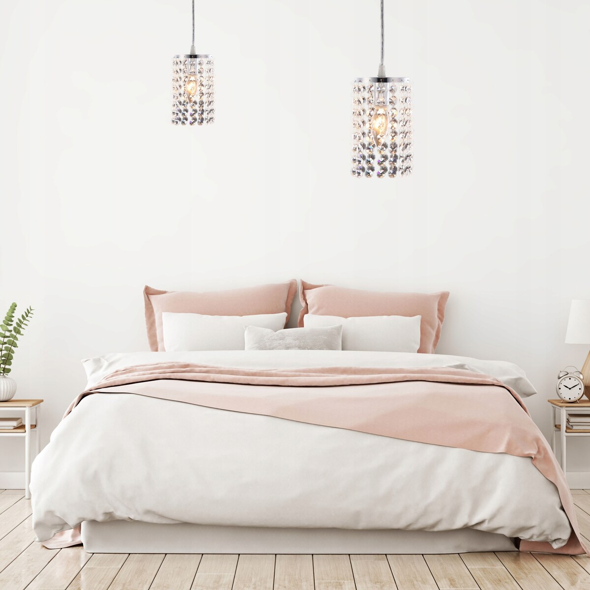 Lampa Sufitowa Wisząca Kryształy Glamour Srebro