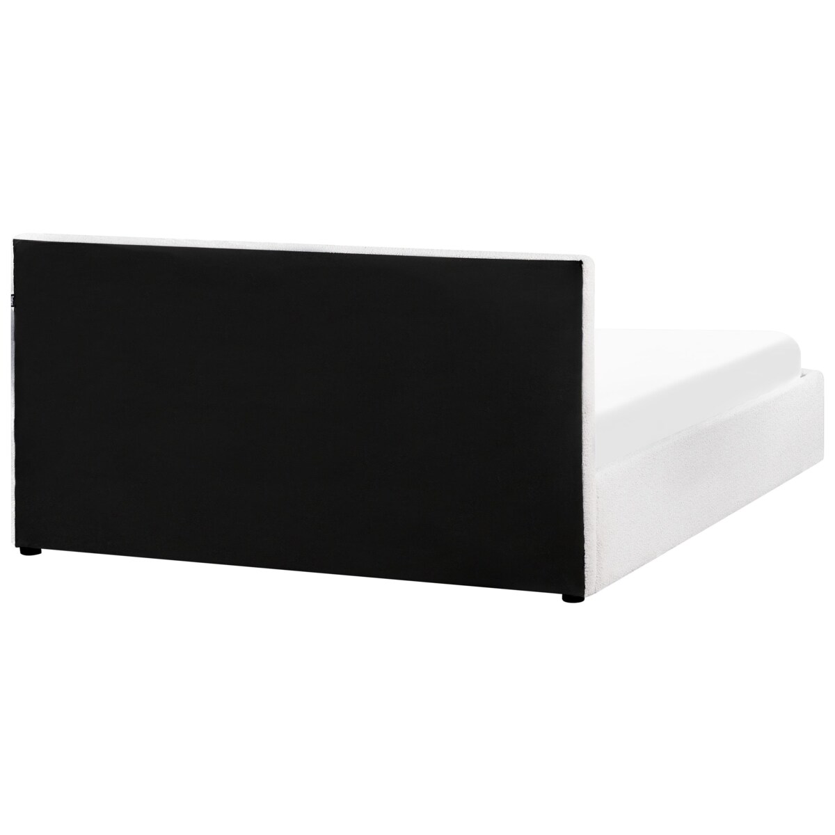 Łóżko z pojemnikiem MONTLAUR 160 x 200 cm Boucle Biały