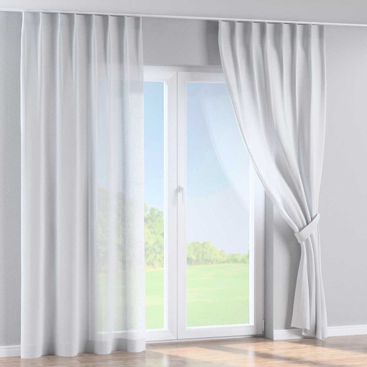 Zasłona na haczykach flex pojedynczych 130x245 prześwitujący, złamana biel