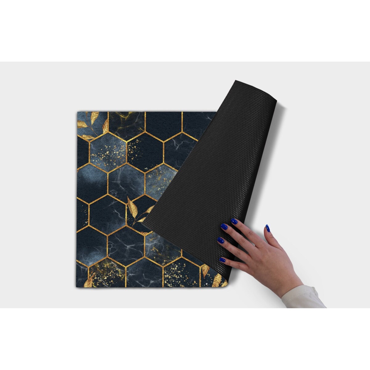 Wycieraczka zewnętrzna Złote sześciokąty 90x60cm