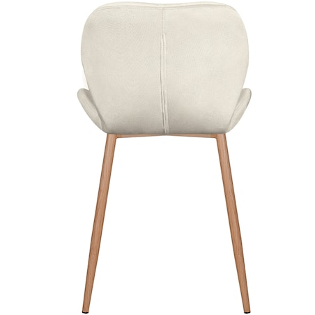 Krzesło tapicerowane welurowe beżowe jasne nogi do salonu