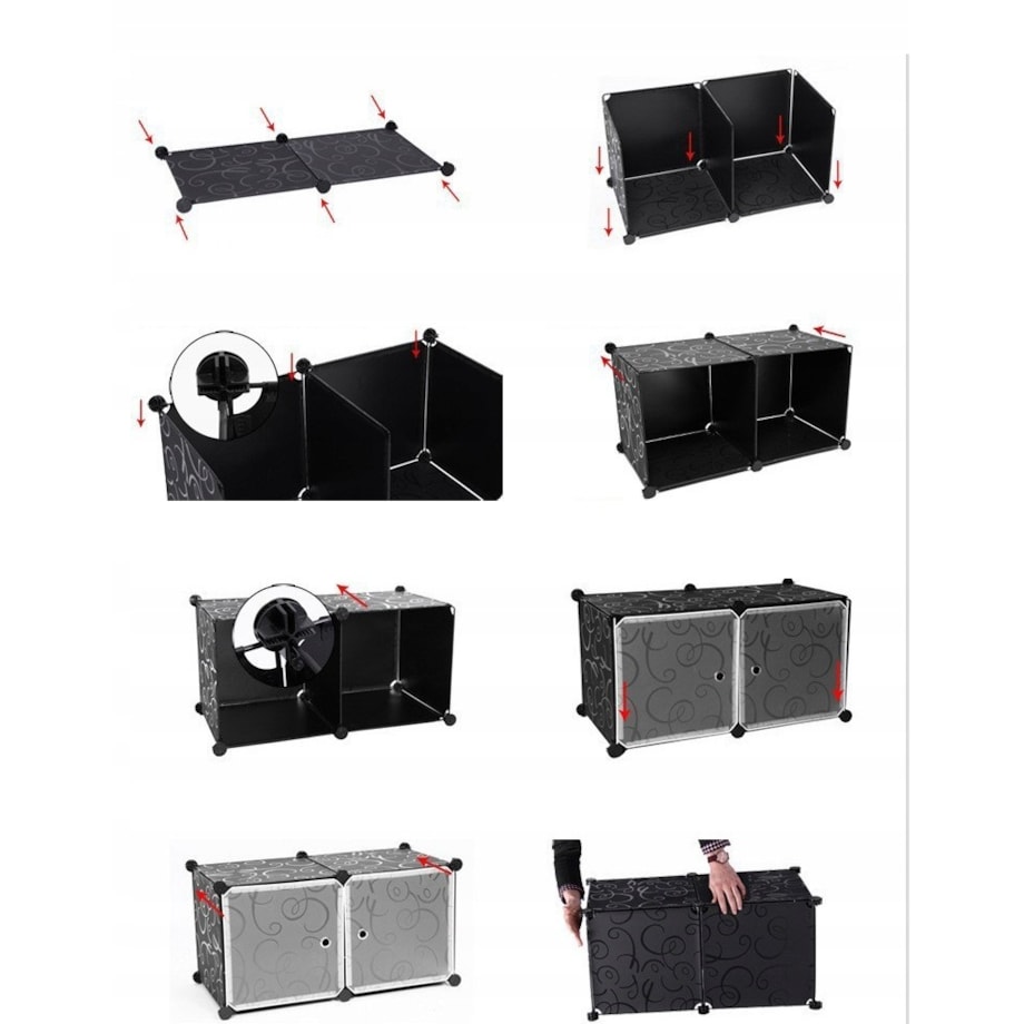 Szafa garderoba na ubrania modułowa biała półki drążek pojemna duża xxl