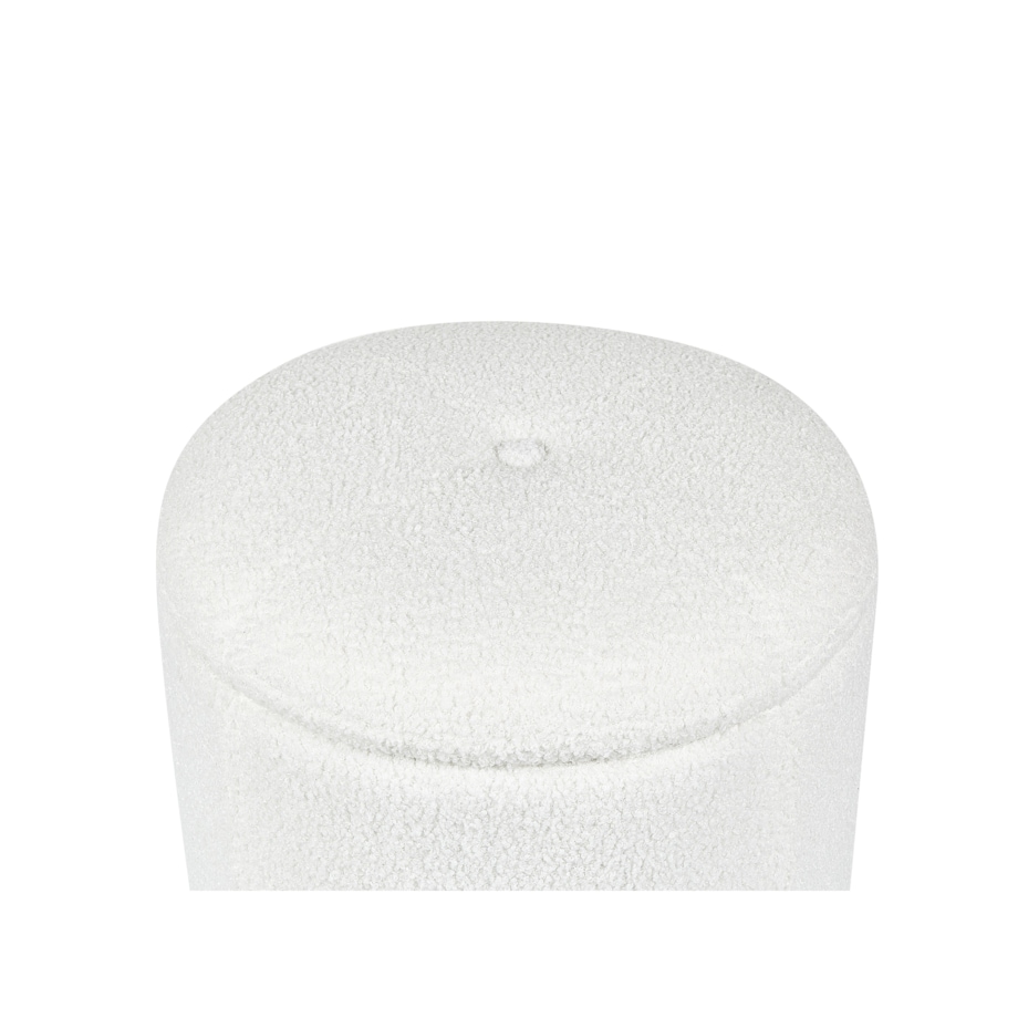 Puf ze schowkiem MARYLAND Boucle Złamana biel 38 cm 38 cm 40 cm