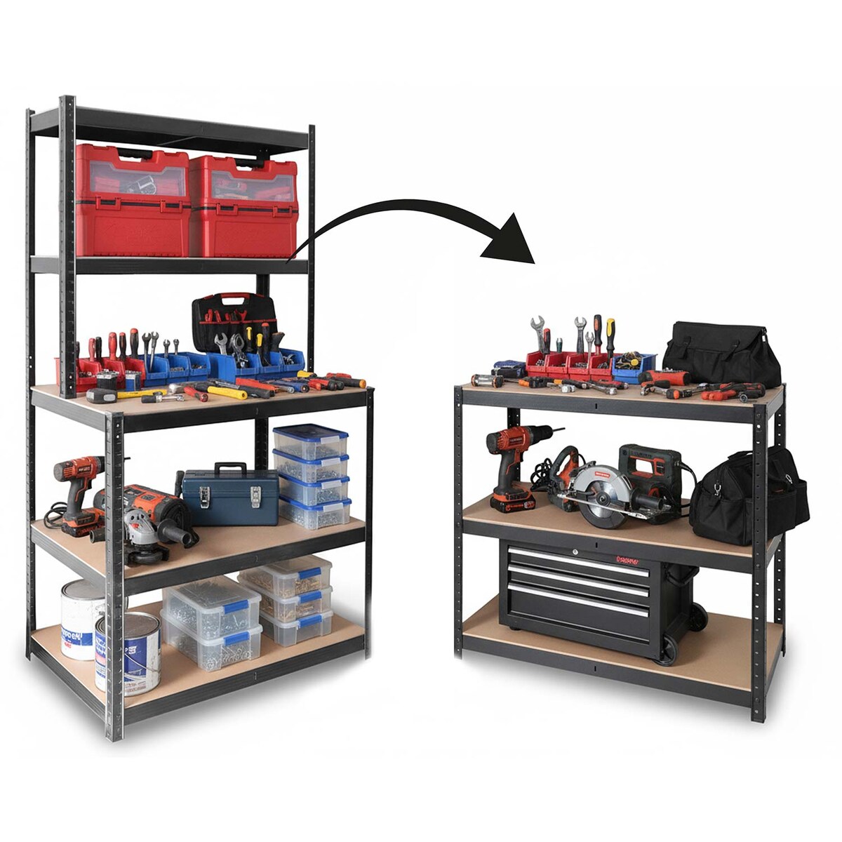 Regał metalowy stół warsztatowy Humberg HR-855 180x100x60 cm 825 kg 4855